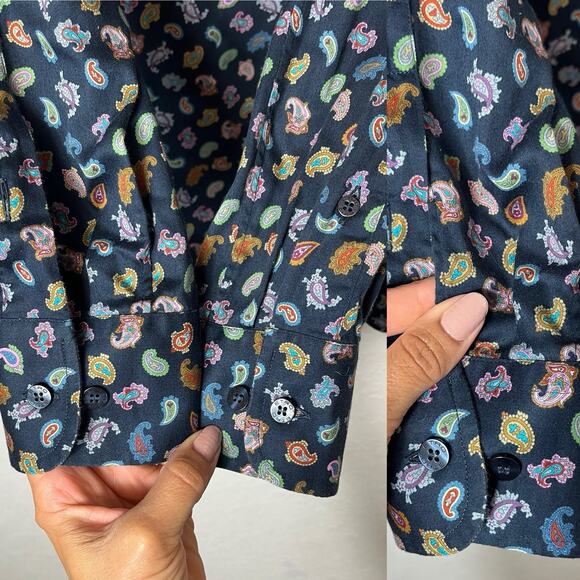Etro Men's Paisley Button Up Shirt multicolor long sleeve Size IT 41/US 16-L - Picture 10 of 10